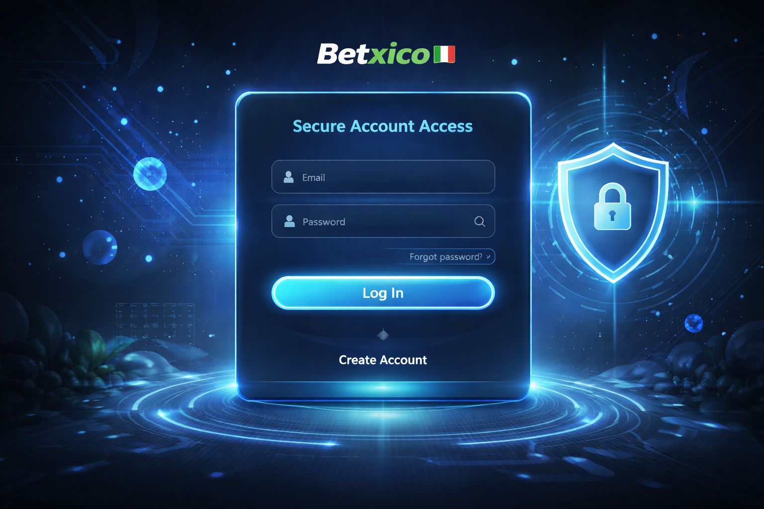 Interfaz de inicio de sesión Betxico para apuestas en línea en México
